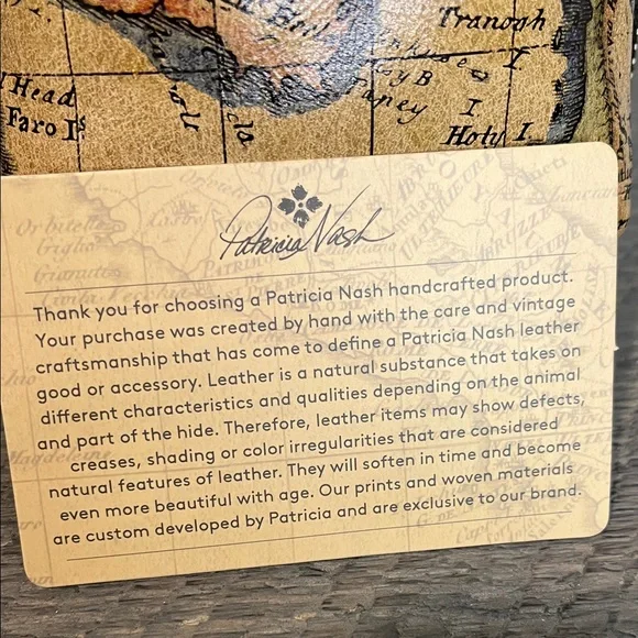 NWOT Patricia Nash Farleigh Leather Phone Crossbody Wallet - European Map - RFDI - Picture 2 of 12